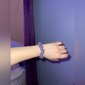 Handmade Purple Crochet Hair Scrunchie
